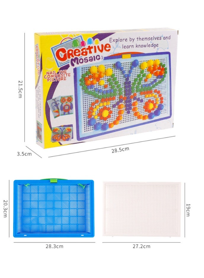 352PCS Mushroom Nails PeGBoard Educational Colourful Jigsaw Puzzle Building Blocks，Large quantity，Bricks Creative DIY Mosaic Toys For Kids & Toddlers, Perfect Birthday For Girls Boys Age 3 4 5 6 7 Years - Image 3